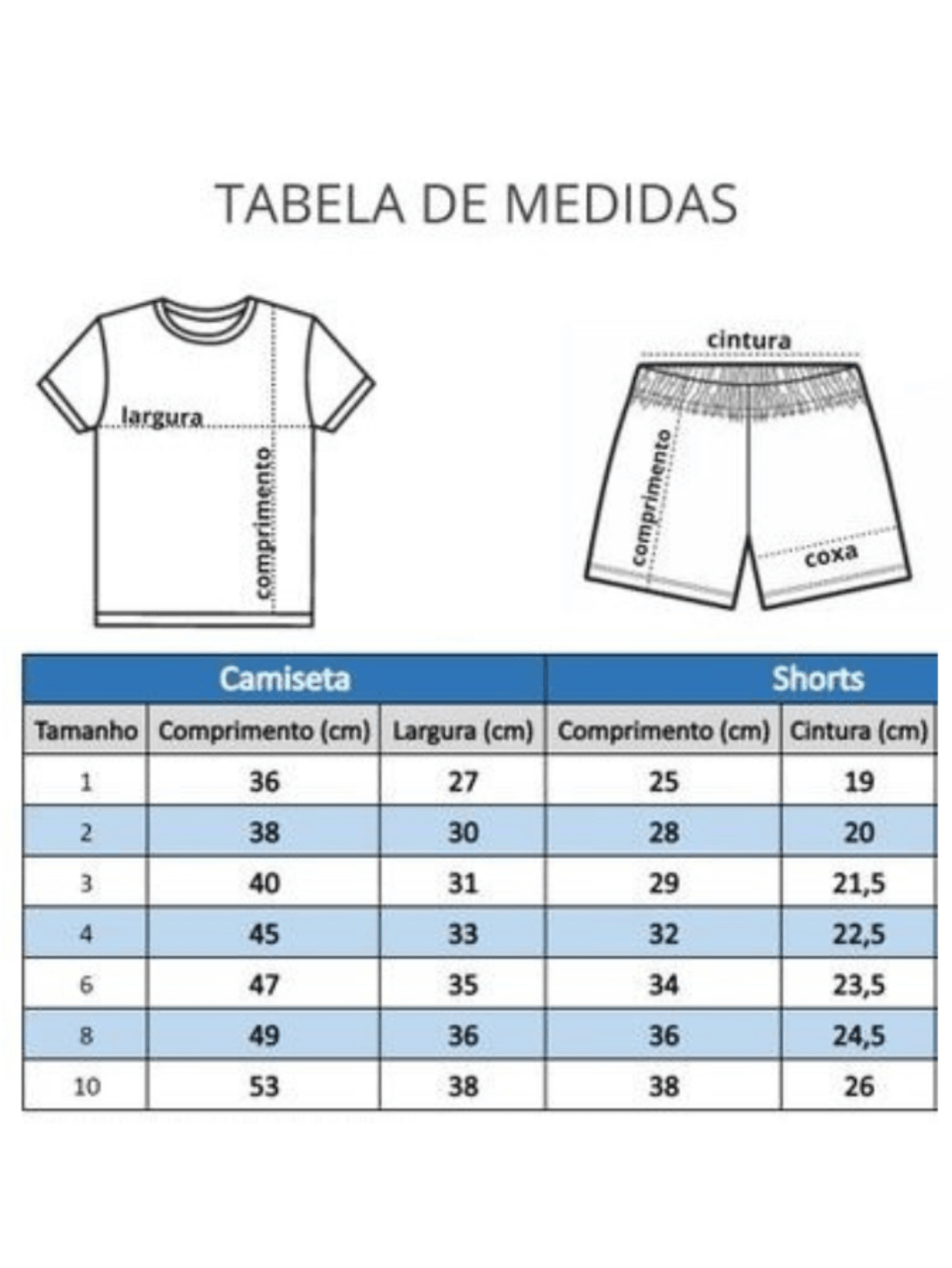 Kit 10 Peças de Roupas Infantil Menina - 5 Camisetas + 5 Bermudas