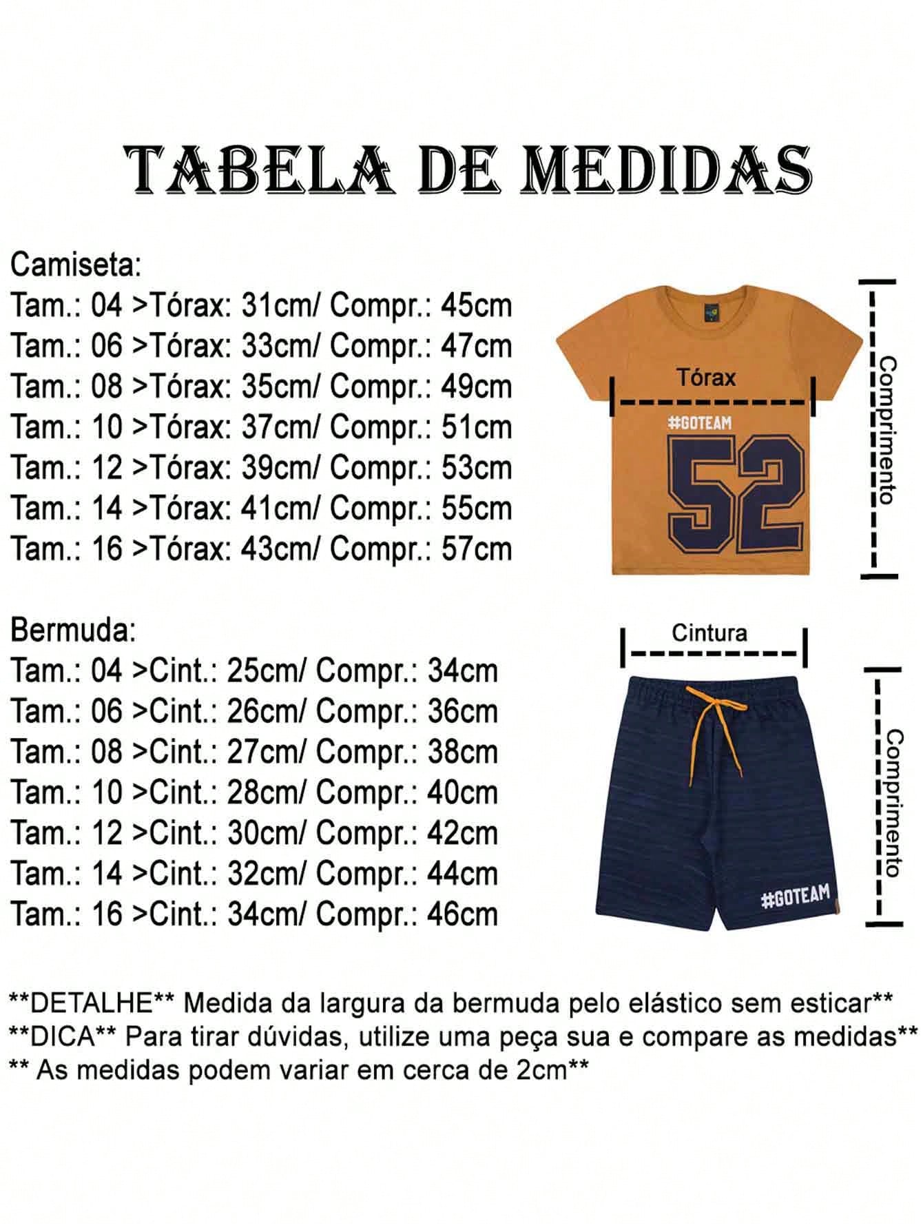 Kit 2 Conjuntos Infantil Menino - 2 Camisetas + 2 Bermudas