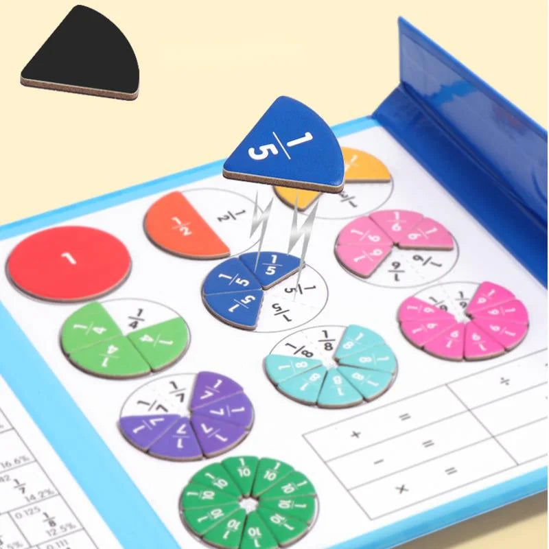 Livro de Matemática Montessori | Magnético | Frações | Desperte o Amor pela Matemática Brincando