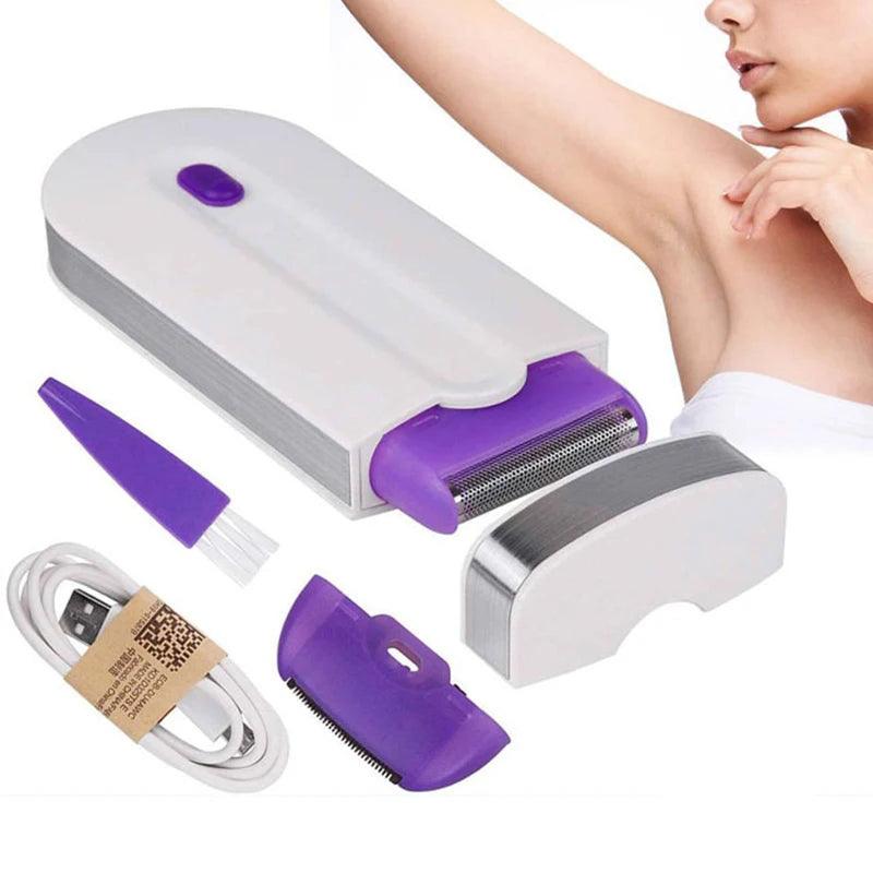Professional Painless Hair Removal Kit Laser Touch Epilator USB Rechargeable Women Body Face Leg Bikini Hand Shaver Hair Remover - GoMammy