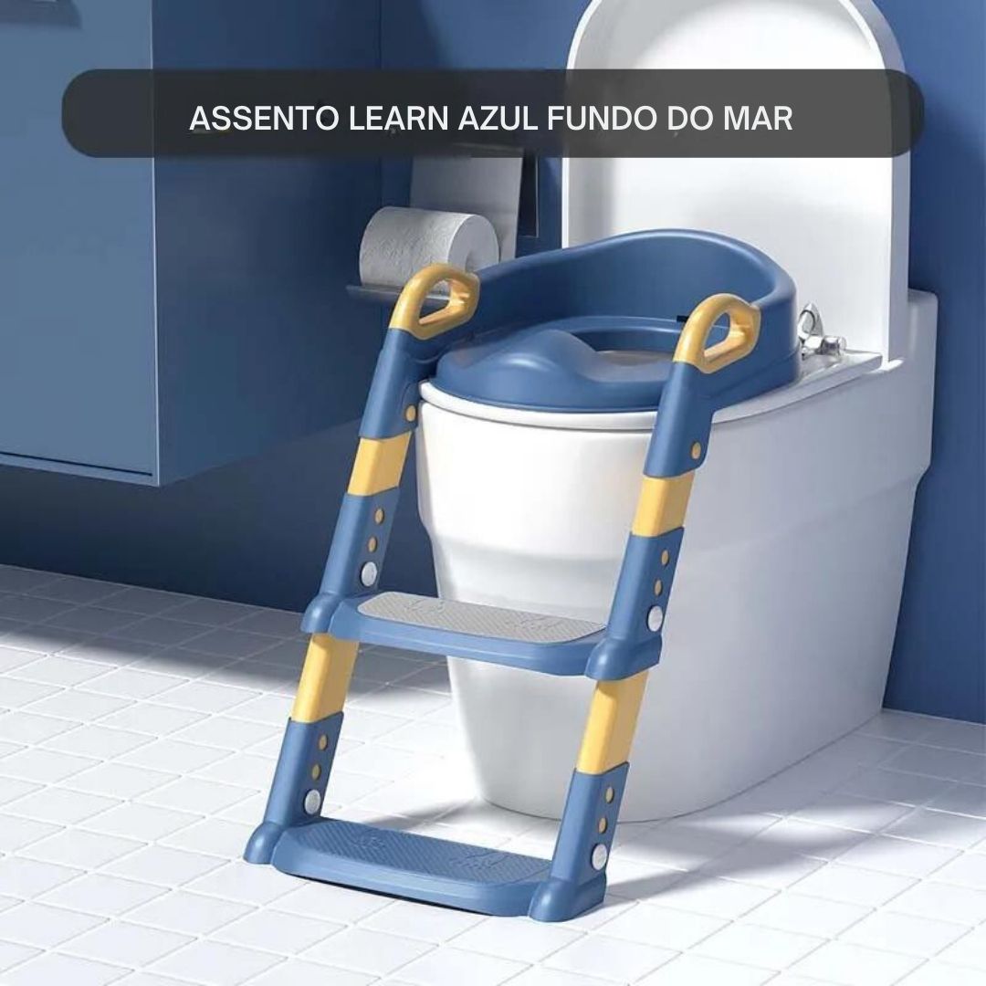 Assento Sanitário Learn | Com Escada | Treinamento para Crianças | Dobrável Com Alças