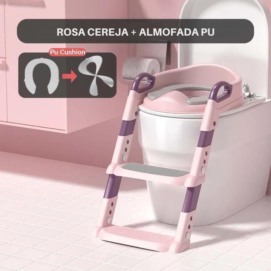 Assento Sanitário Learn | Com Escada | Treinamento para Crianças | Dobrável Com Alças