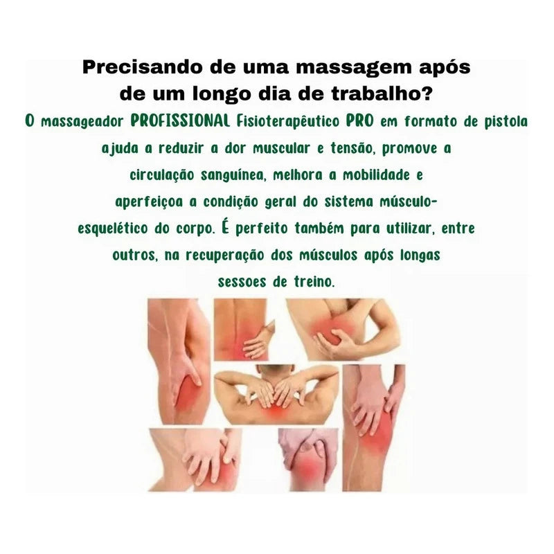 Pistola de Massagem por Vibração Elétrica Profissional para Relaxamento Muscular e Fáscia do Pescoço