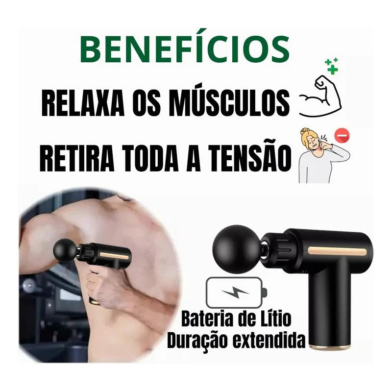 Pistola de Massagem por Vibração Elétrica Profissional para Relaxamento Muscular e Fáscia do Pescoço